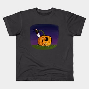 A Pumpkin Carving Itself Kids T-Shirt